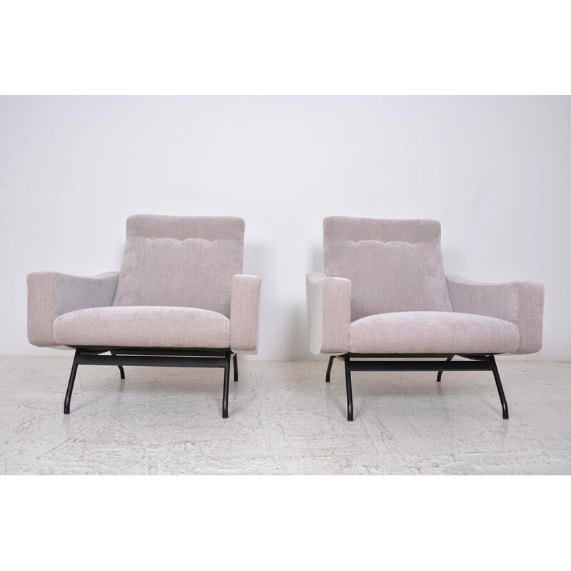 Pair of vintage armchairs by Joseph-André Motte for Steiner, 1955