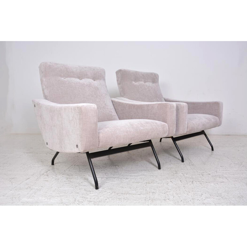 Pair of vintage armchairs by Joseph-André Motte for Steiner, 1955