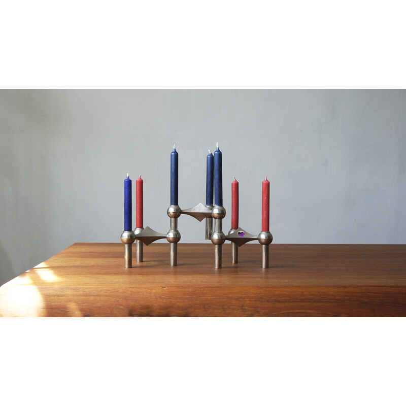 Set of 3 mid-century candlesticks by Fritz Nagel and C. Stoff, 1960s