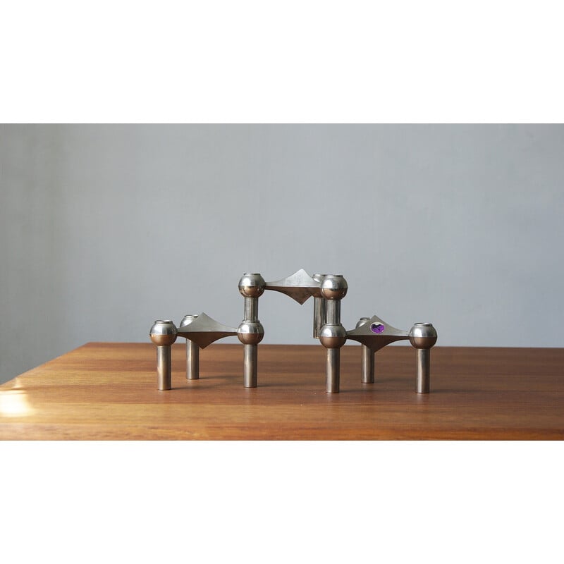 Set of 3 mid-century candlesticks by Fritz Nagel and C. Stoff, 1960s