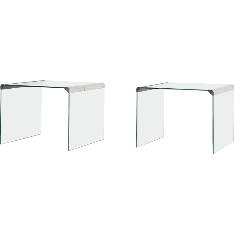 Pair of vintage side tables by Pierangelo Gallotti for Gallotti and Radice, Italy 1970s