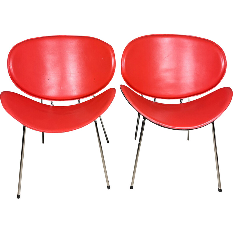 paire de fauteuils rouges
