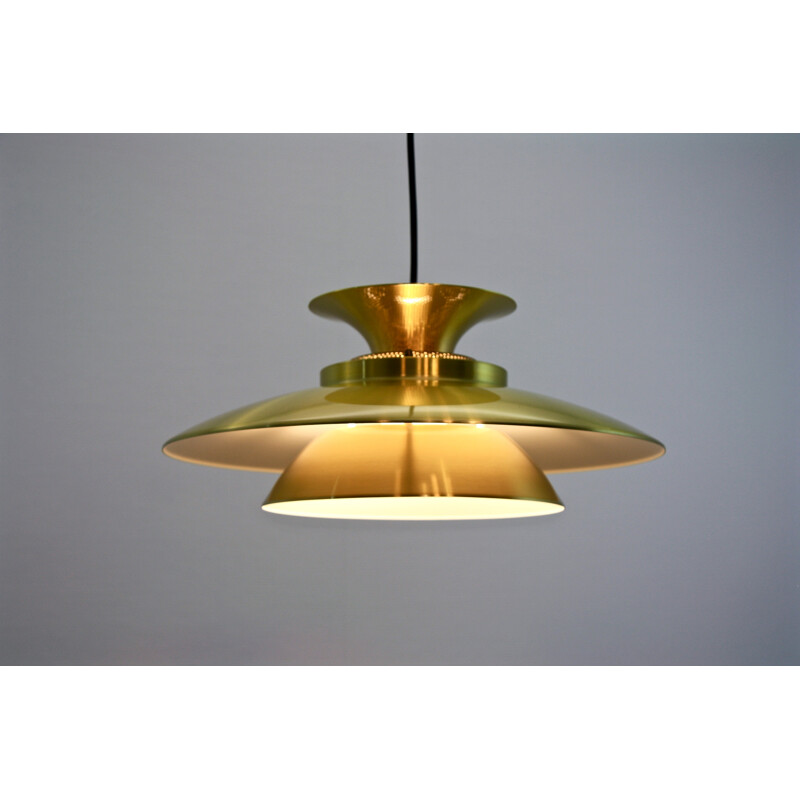 Danish hanging lamp in brass and aluminium - 1960s