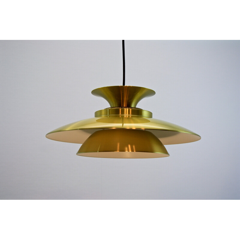 Danish hanging lamp in brass and aluminium - 1960s