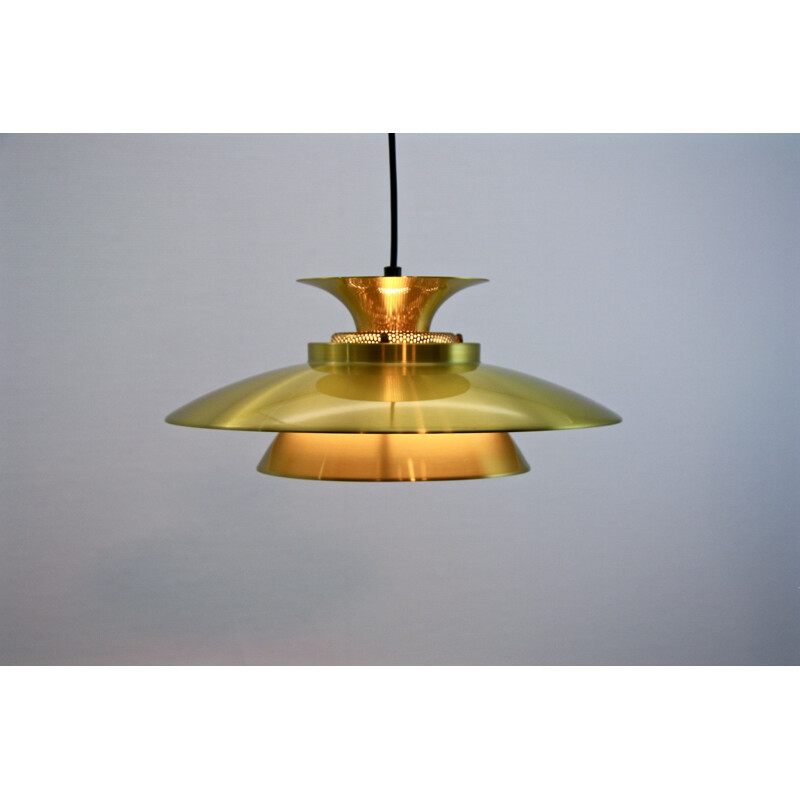 Danish hanging lamp in brass and aluminium - 1960s