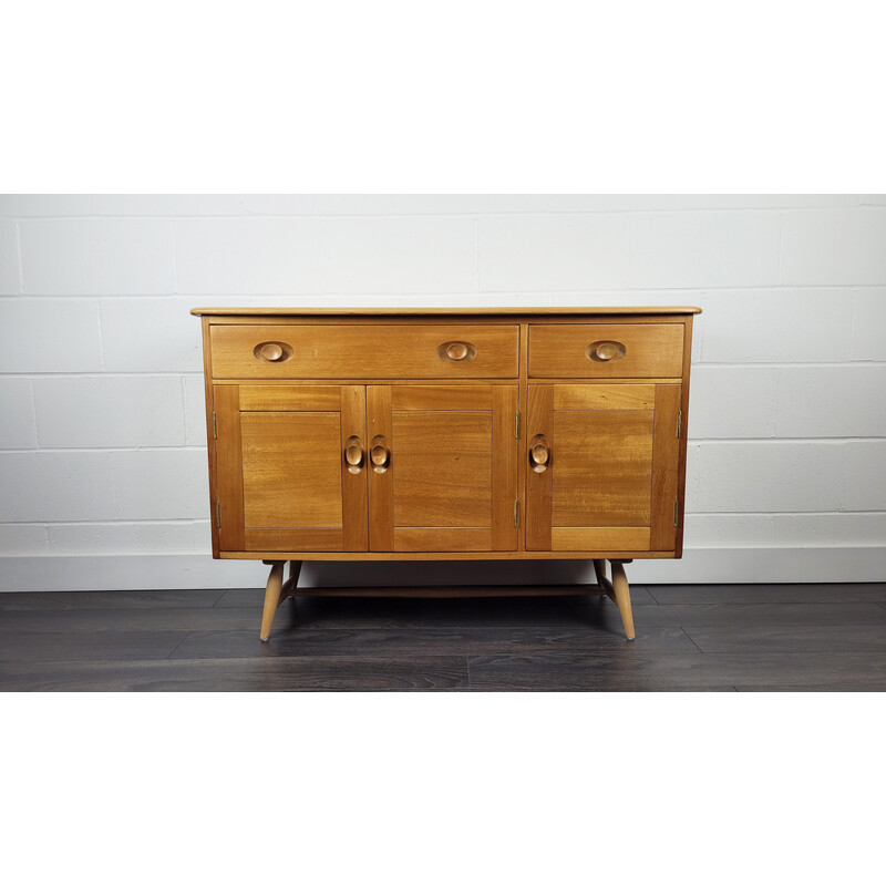 Vintage iepenhouten en beukenhouten dressoir van Ercol, 1960s