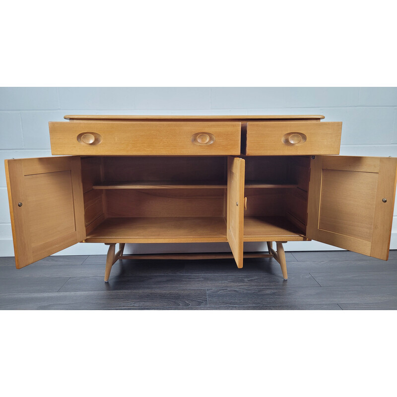 Vintage iepenhouten en beukenhouten dressoir van Ercol, 1960s