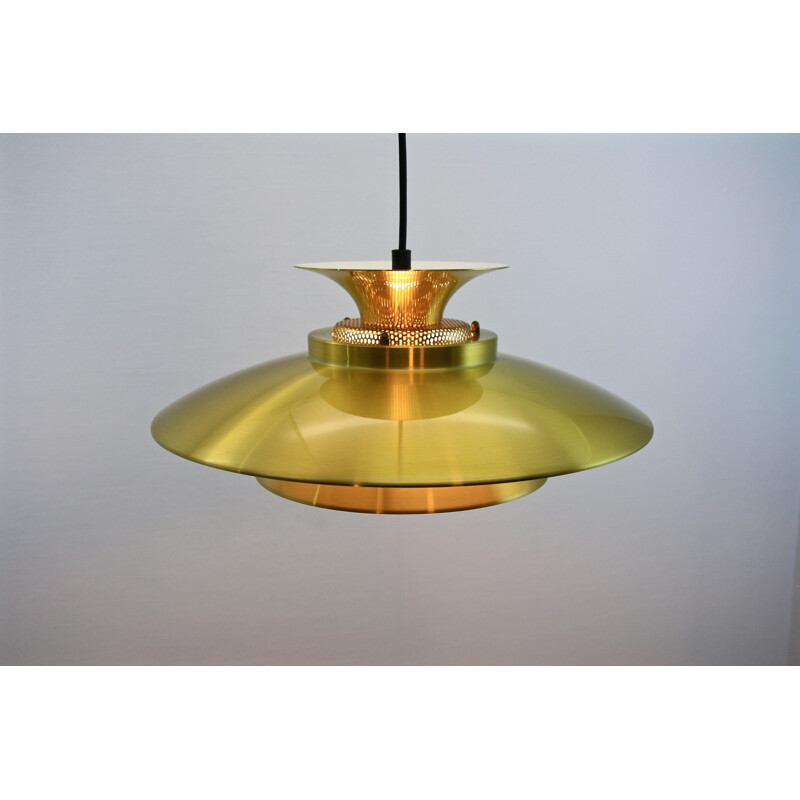 Danish hanging lamp in brass and aluminium - 1960s