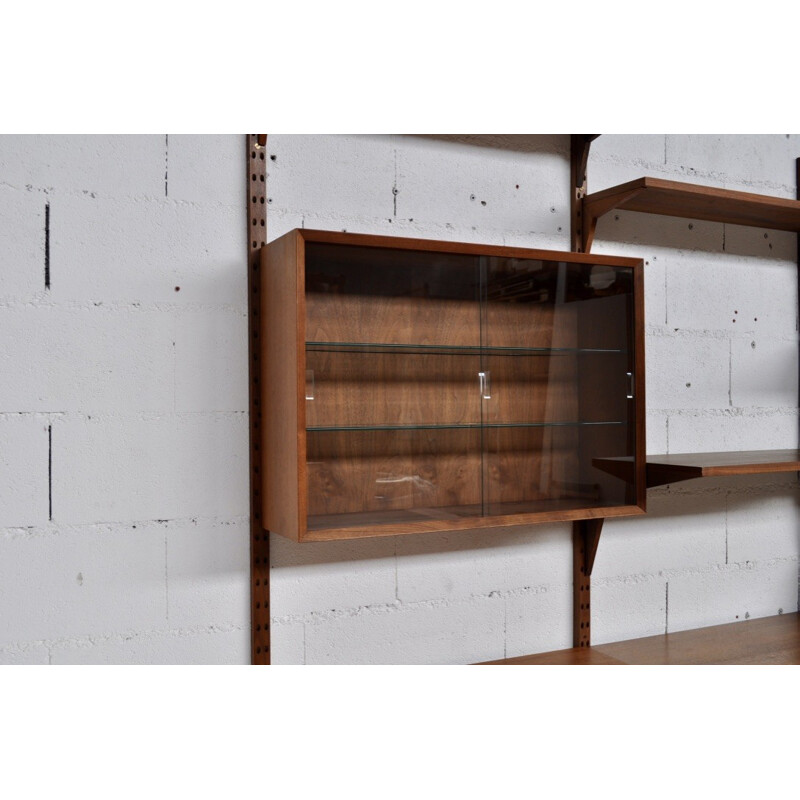 Cado teak and brass wall unit with several modules, Poul CADOVIUS - 1950s