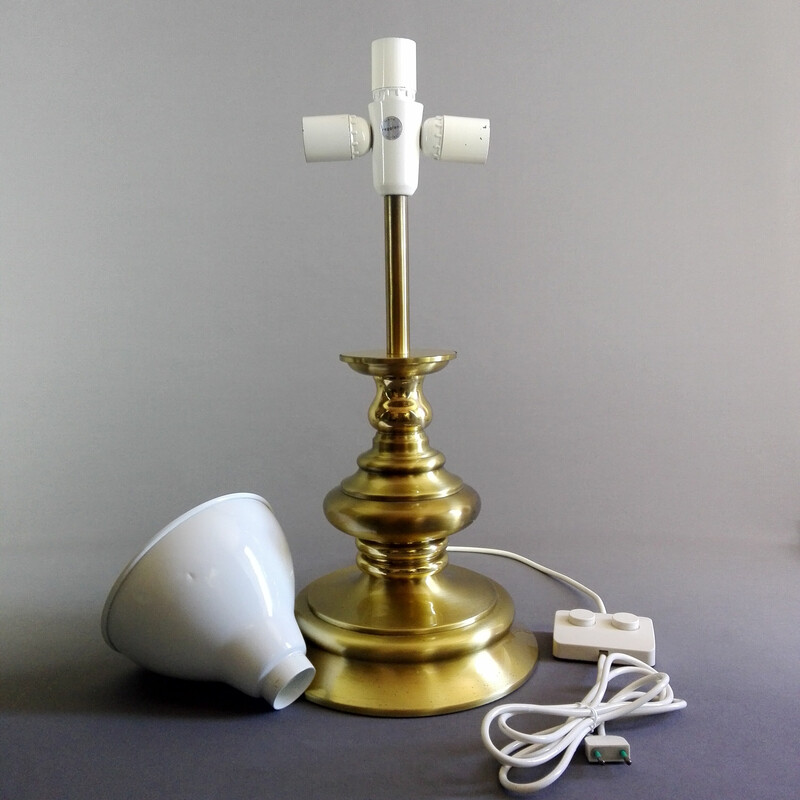 Goffredo Reggiani marked solid brass table/floor lamp, Italy, 1960s