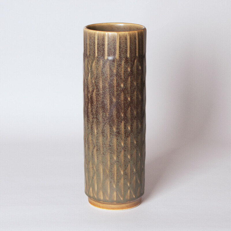 Vase cylindrique vintage par Gunnar Nylund pour Rörstrand, Suède 1950