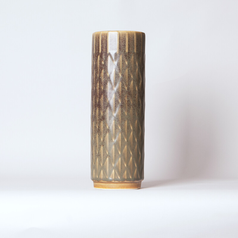 Vase cylindrique vintage par Gunnar Nylund pour Rörstrand, Suède 1950