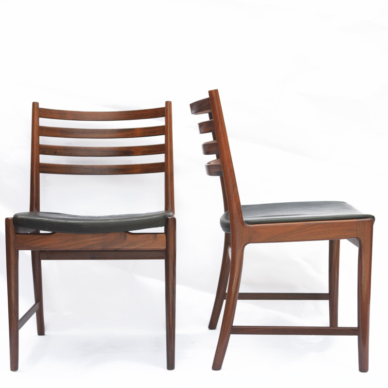 Conjunto de 4 cadeiras de jantar vintage em pau-rosa de Kai Lyngfeldt Larsen para Søren Willadsen, anos 60
