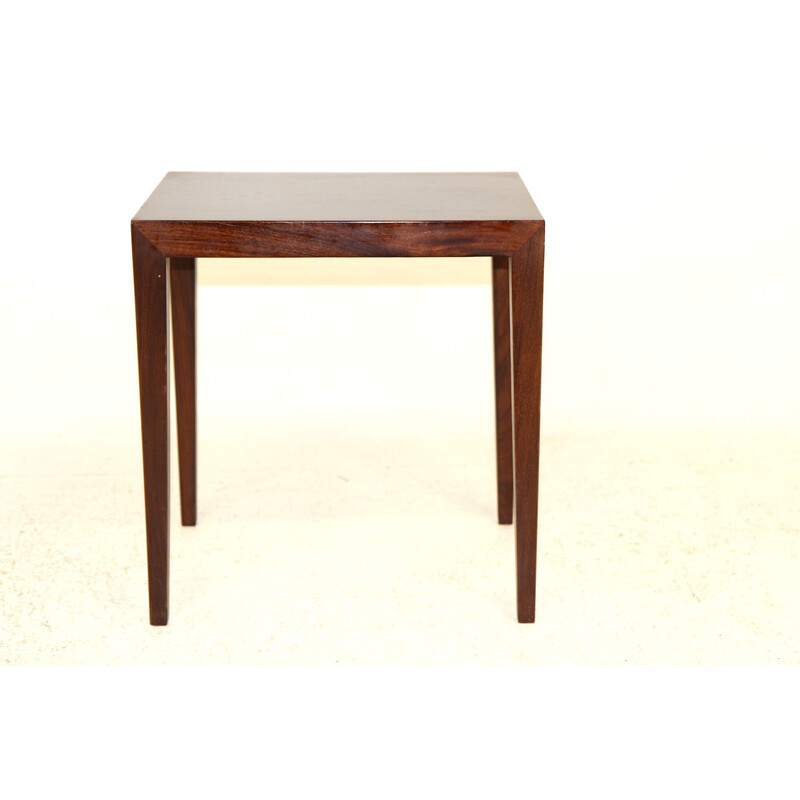 Vintage rosewood side table by Severin Hansen for Haslev Møbelfabrik, Denmark 1960