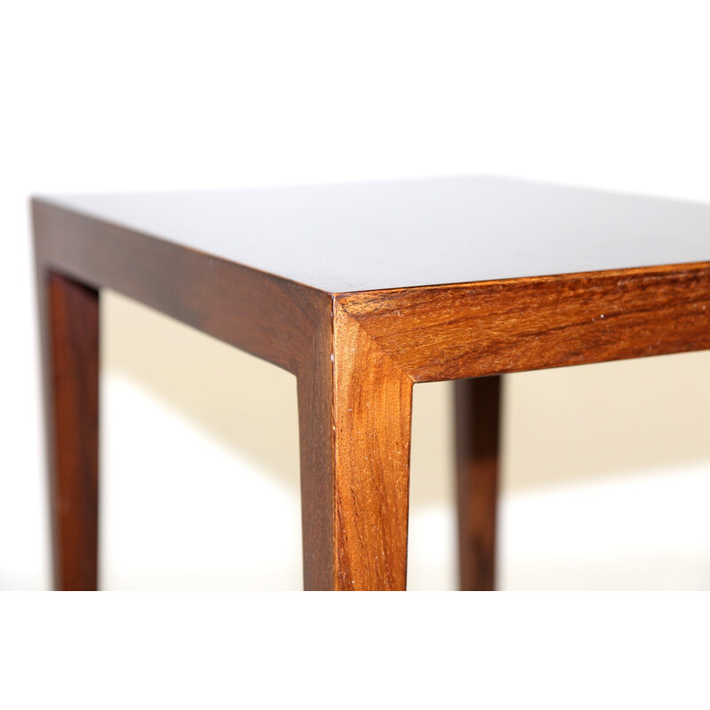 Mesa lateral Vintage rosewood por Severin Hansen para Haslev Møbelfabrik, Dinamarca 1960