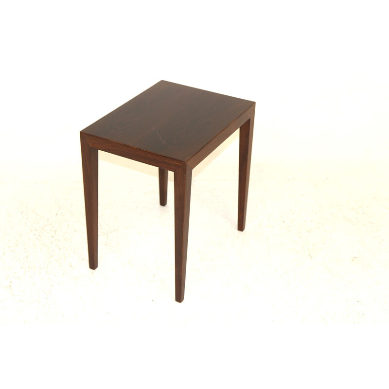 Vintage rosewood side table by Severin Hansen for Haslev Møbelfabrik, Denmark 1960