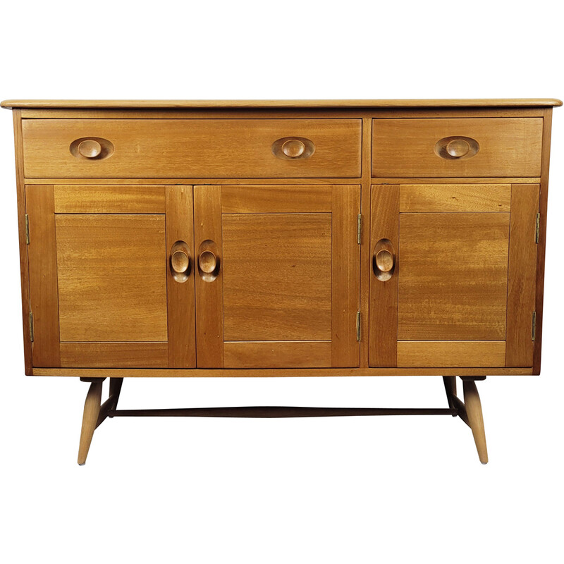 Vintage iepenhouten en beukenhouten dressoir van Ercol, 1960s