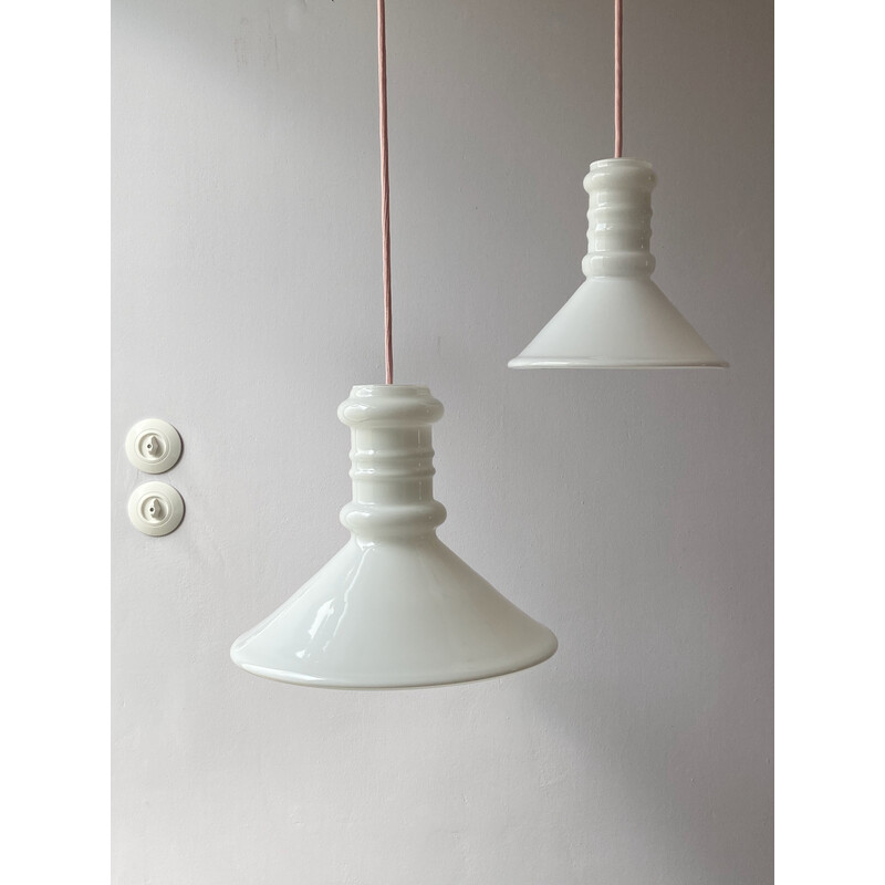 Vintage Apotheker pendant lamp by Sidse Werner for Holmegaard, Denmark 1980s