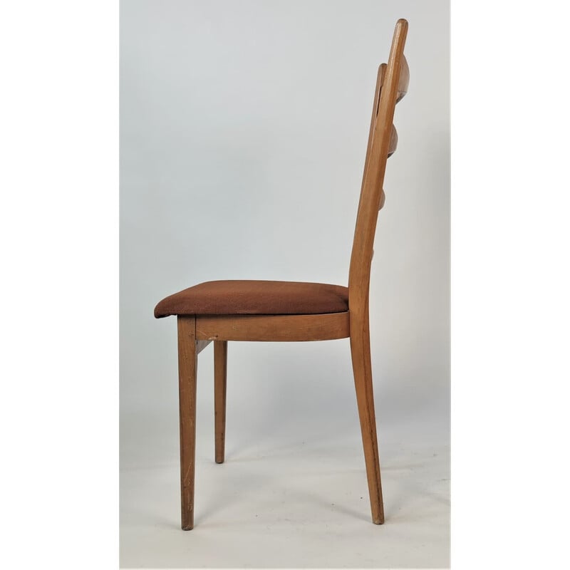 Paar mid-eeuwse eetkamerstoelen met hoge rugleuning van Ton, Tsjecho-Slowakije, jaren 1960