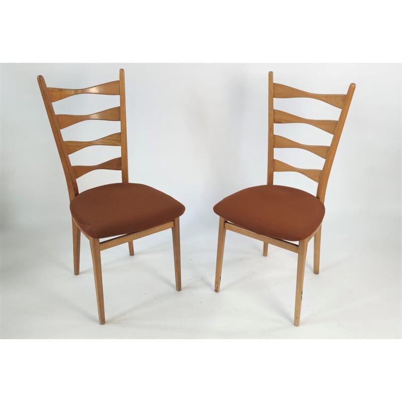Ein Paar Vintage-Hochlehner-Stühle von Ton, Tschechoslowakei 1960