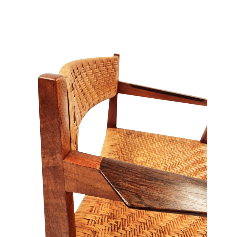 Pair of vintage teak and rosewood armchairs by Hvidt and Mølgaard for Soborg