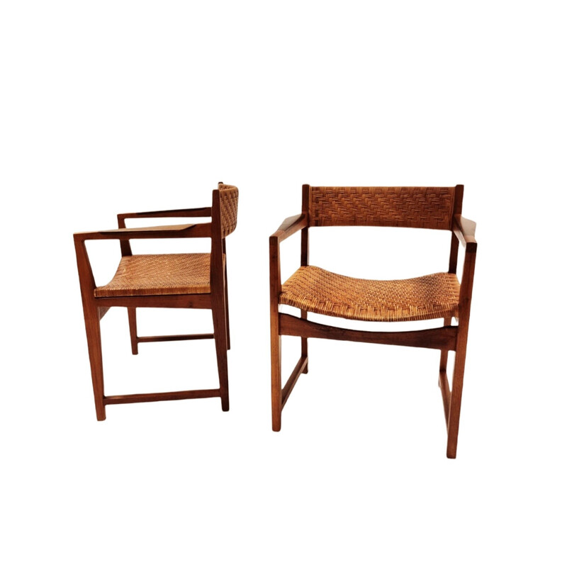 Ein Paar Vintage-Sessel aus Teakholz und Palisander von Hvidt und Mølgaard für Soborg