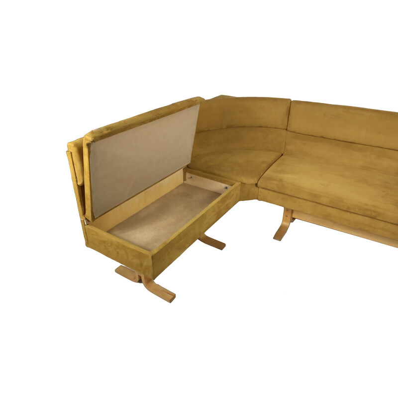 Vintage corner sofa by Ludvik Volak for Drevopodnik Holesov, Czechoslovakia 1960s