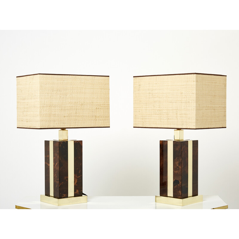 Pair of vintage Italian lamps by Aldo Tura, 1970