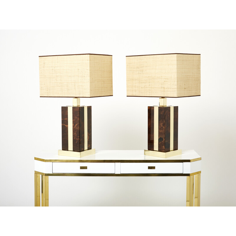 Pair of vintage Italian lamps by Aldo Tura, 1970