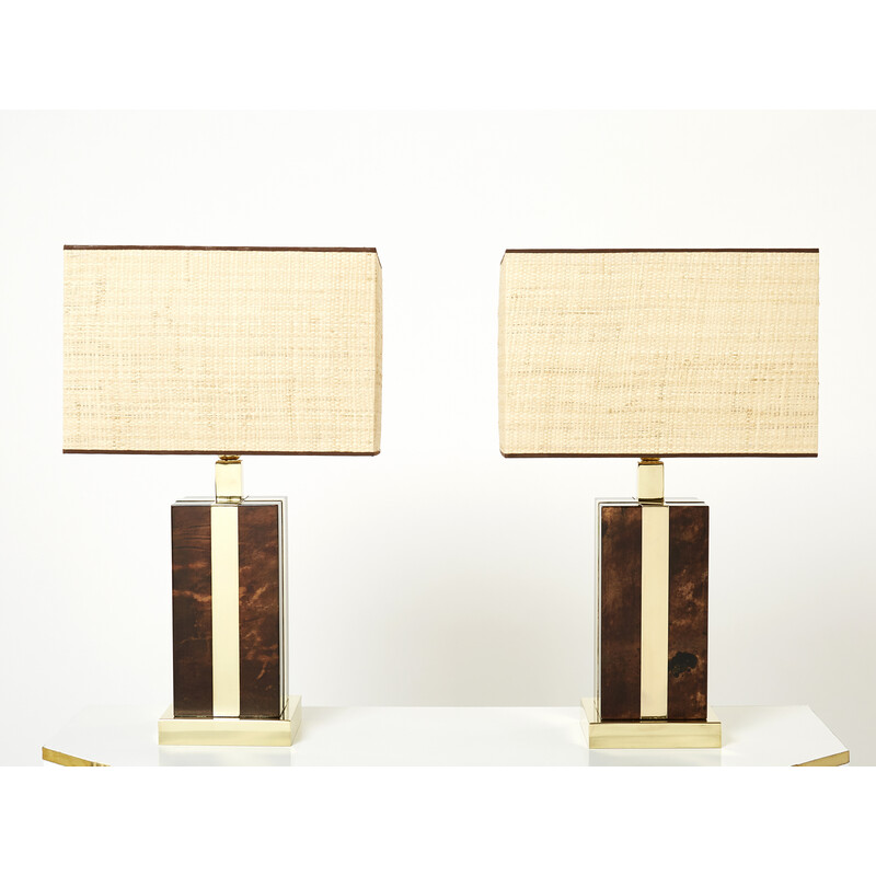 Pair of vintage Italian lamps by Aldo Tura, 1970