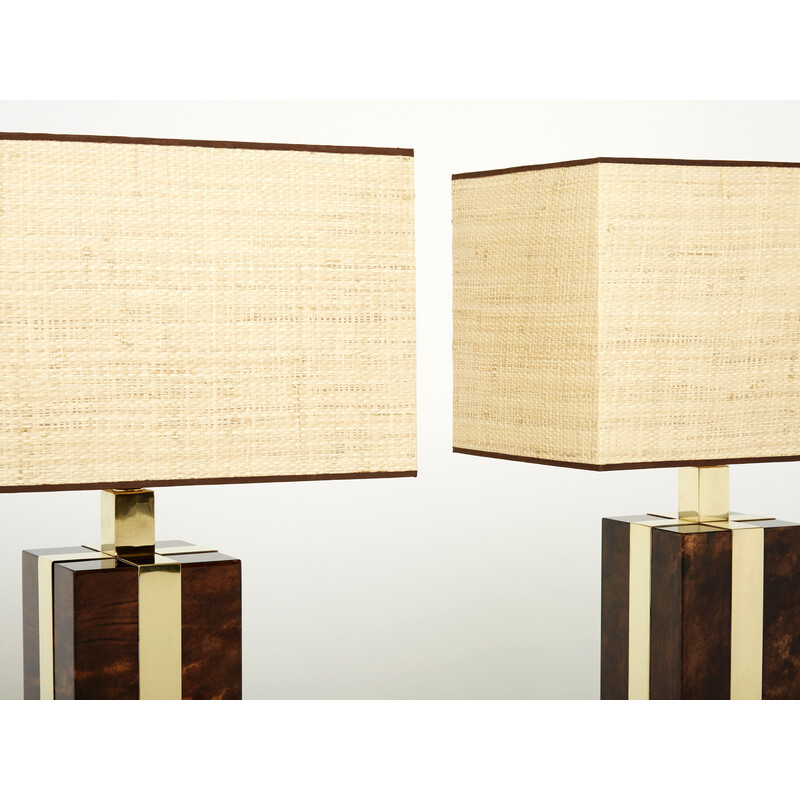 Pair of vintage Italian lamps by Aldo Tura, 1970