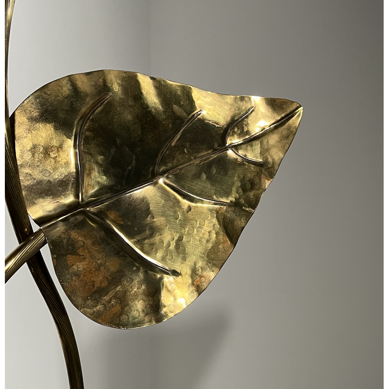 Vintage "Foglia" floor lamp with 3 leaves by Carlo Giorgi for Atelier Bottega Gadda, Italy 1970