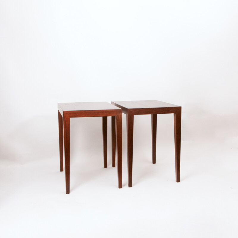 Pair of vintage rosewood night stands by Severin Hansen for Haslev Møbelfabrik, Denmark 1960s