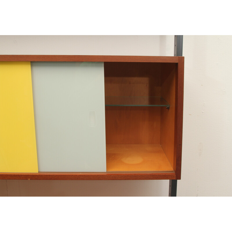 Vintage wall unit in teak by Olof Pira, 1960s