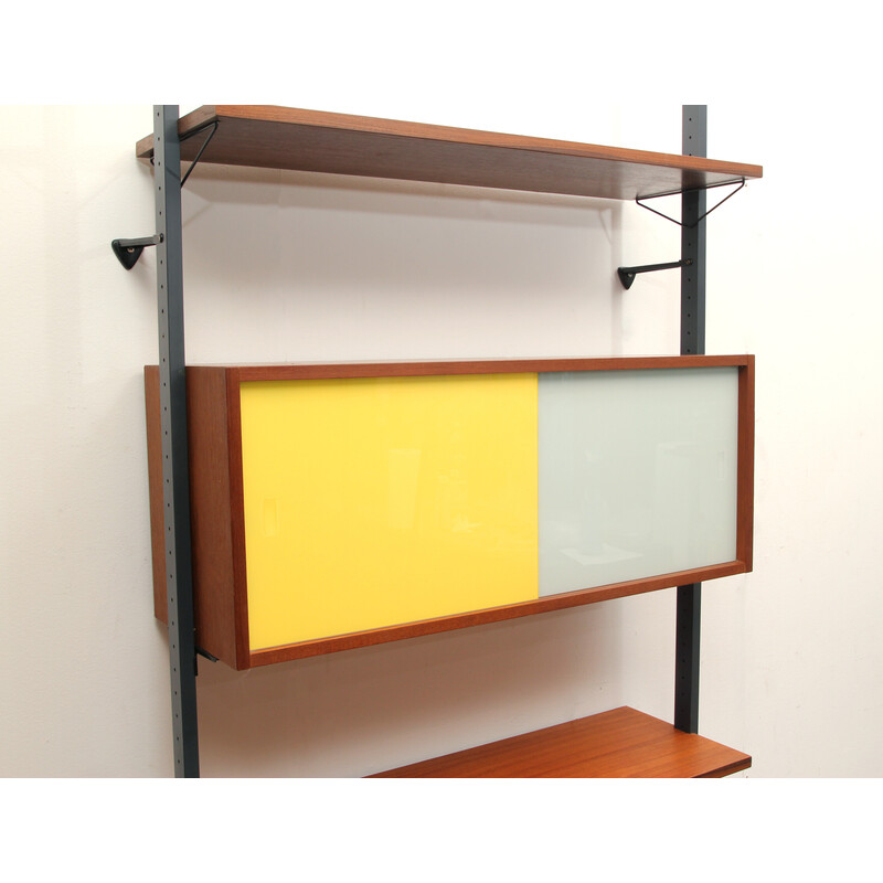 Vintage wall unit in teak by Olof Pira, 1960s