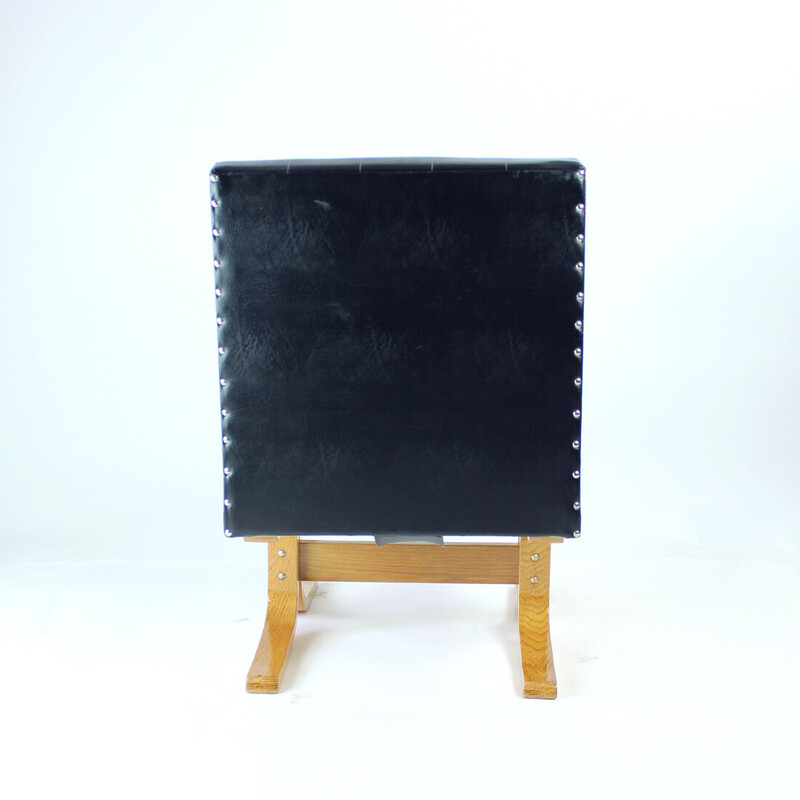 Mid century black armchair Bratislava by Jindrich Volak for Drevopodnik Holesov, 1960s