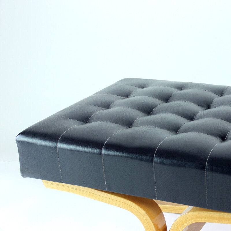 Mid century black armchair Bratislava by Jindrich Volak for Drevopodnik Holesov, 1960s