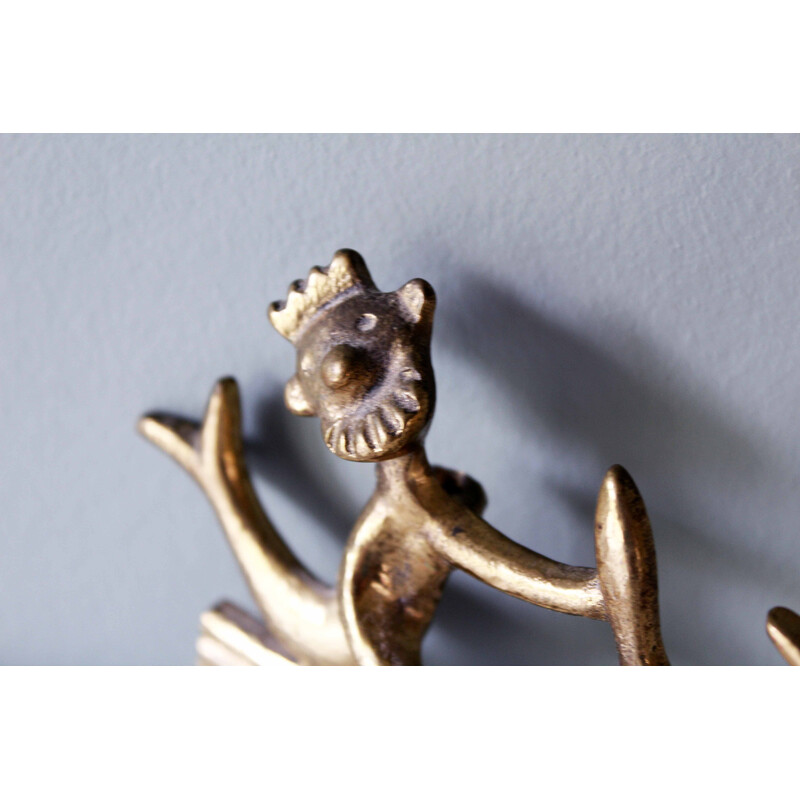 Vintage bronze wall key ring by Walter Bosse