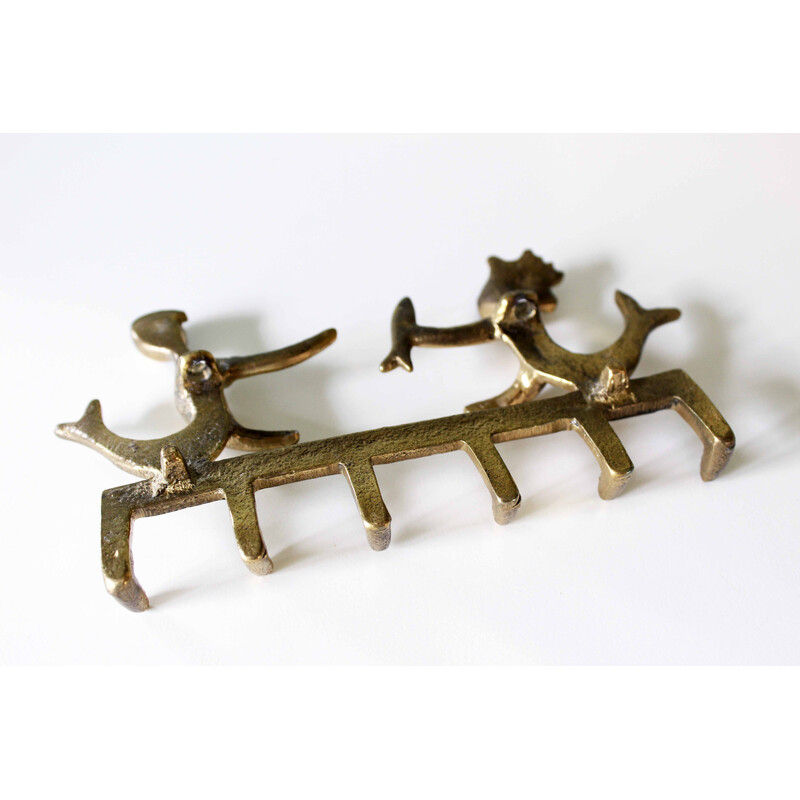 Vintage bronzen wand sleutelhanger van Walter Bosse