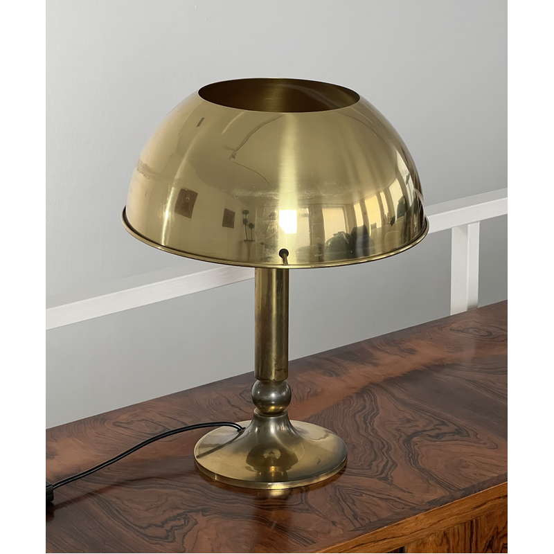 Vintage brass mushroom lamp by Florian Schulz, 1970