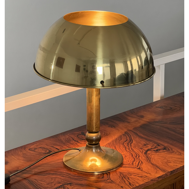 Vintage brass mushroom lamp by Florian Schulz, 1970