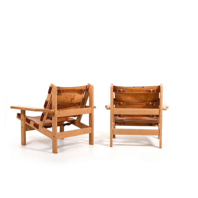 Pair of vintage hunting armchairs model 168 by Kurt Østervig for Kp Møbler, Denmark 1960s