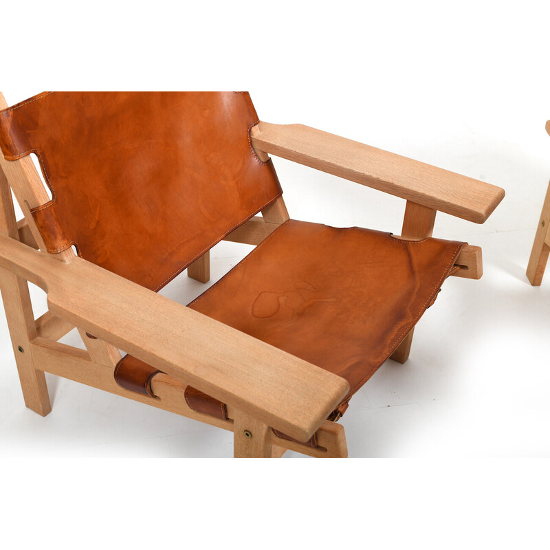 Pair of vintage hunting armchairs model 168 by Kurt Østervig for Kp Møbler, Denmark 1960s