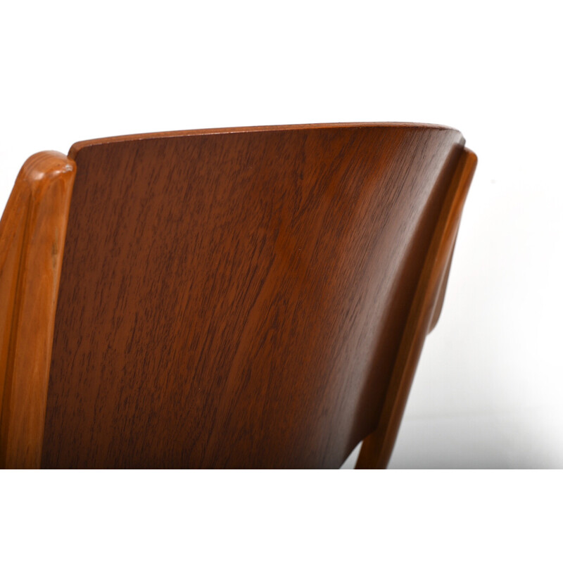 Pair of vintage Ax-chairs in teak by Orla Mølgaard and Peter Hvidt for Fritz Hansen, 1950s