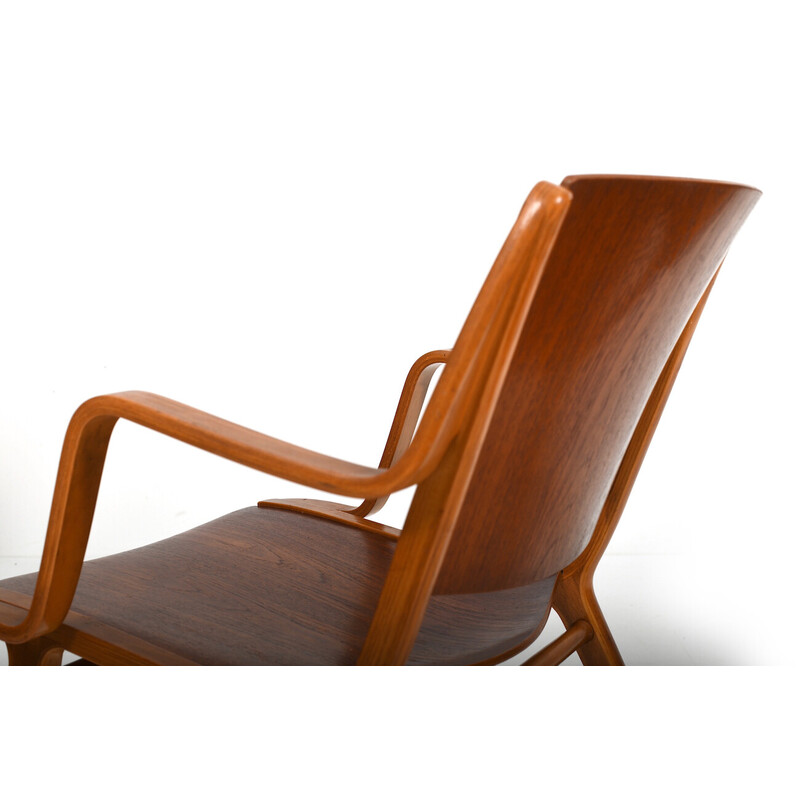 Pair of vintage Ax-chairs in teak by Orla Mølgaard and Peter Hvidt for Fritz Hansen, 1950s