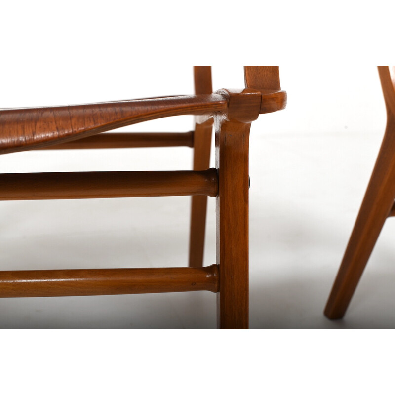 Coppia di sedie Ax vintage in teak di Orla Mølgaard e Peter Hvidt per Fritz Hansen, 1950