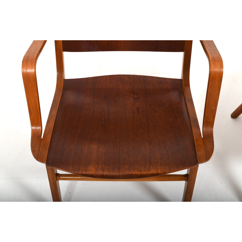 Pair of vintage Ax-chairs in teak by Orla Mølgaard and Peter Hvidt for Fritz Hansen, 1950s