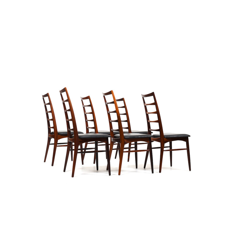 Set of 6 Danish vintage Lis chairs by Niels Kofoed for Kofoeds Hornslet, 1961