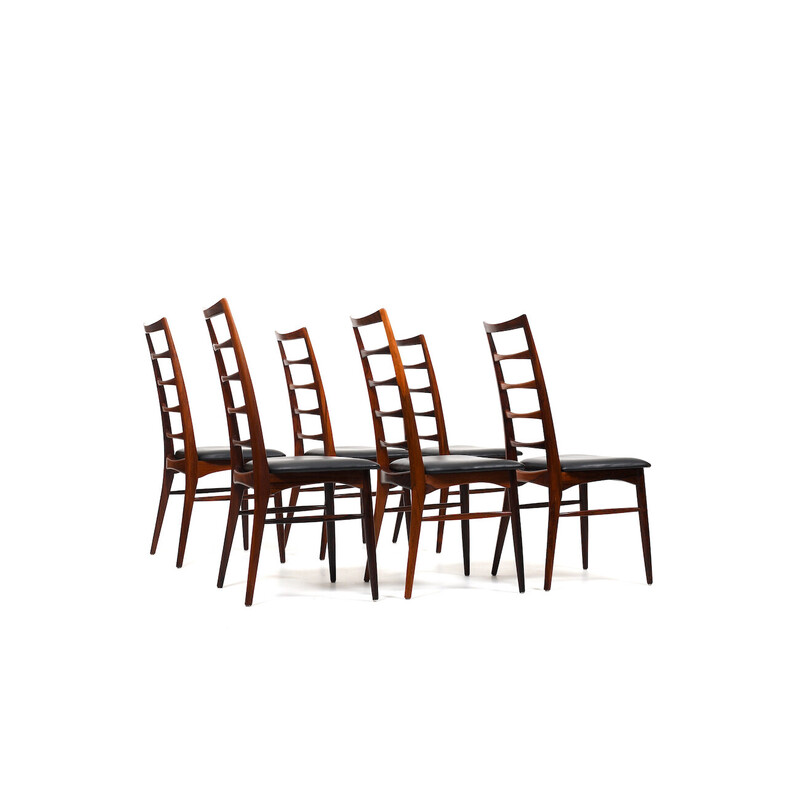 Conjunto de 6 cadeiras dinamarquesas vintage Lis de Niels Kofoed para Kofoeds Hornslet, 1961