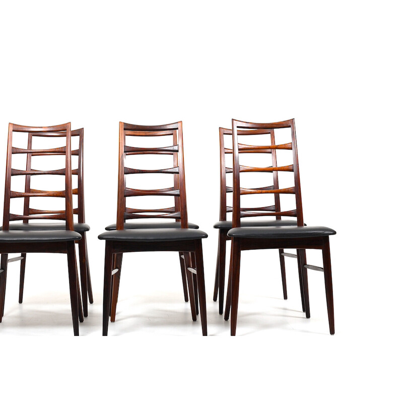 Conjunto de 6 cadeiras dinamarquesas vintage Lis de Niels Kofoed para Kofoeds Hornslet, 1961